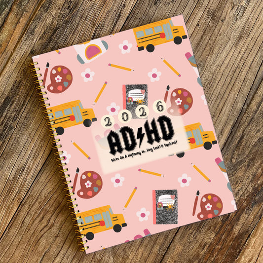 2026 Back to School, Hard Cover, Black & White- Neurospicy Planner