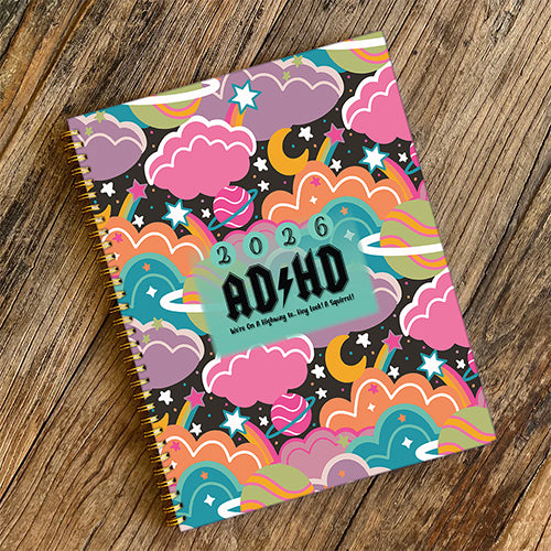 2026 Retro Galaxy, Hard Cover Neurospicy Planner
