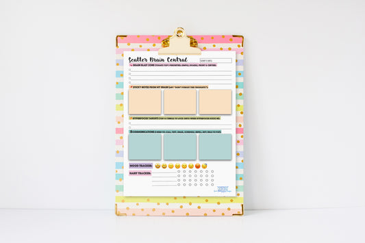 Scatter Brain Central™ Daily Productivity Notepad