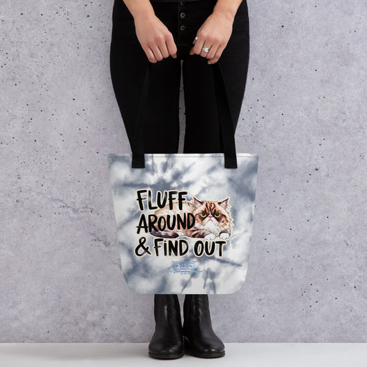 Funny Cat Tote Bag – “Fluff Around & Find Out” Reusable Tote for Cat Lovers